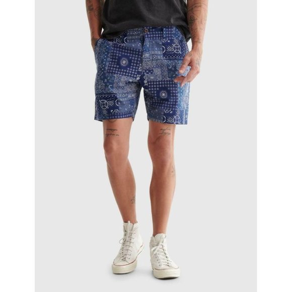 Lucky Brand Other - LUCKY BRAND Shorts Mens 34 W36 Bandana Flat Front 7" Lightweight chino pockets